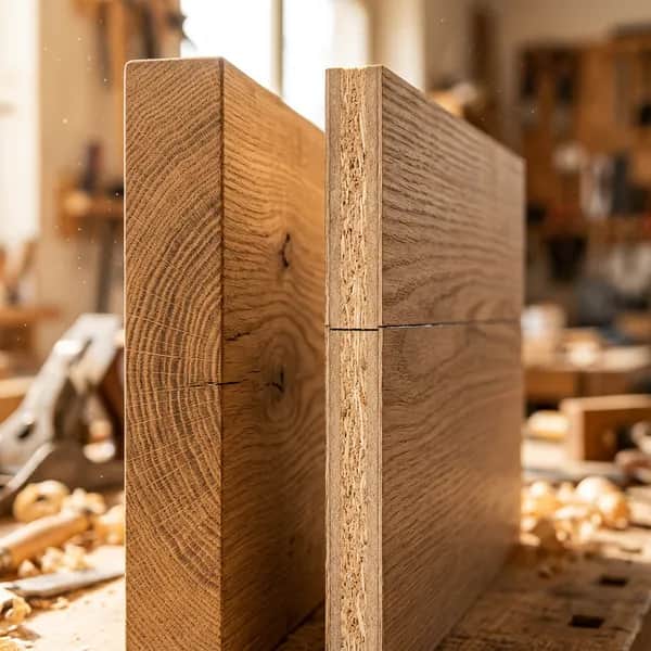 Was sind die Vorteile einer Tischplatte aus Massivholz gegenüber furniertem Holz?
